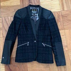Barbour leather and wool jacket